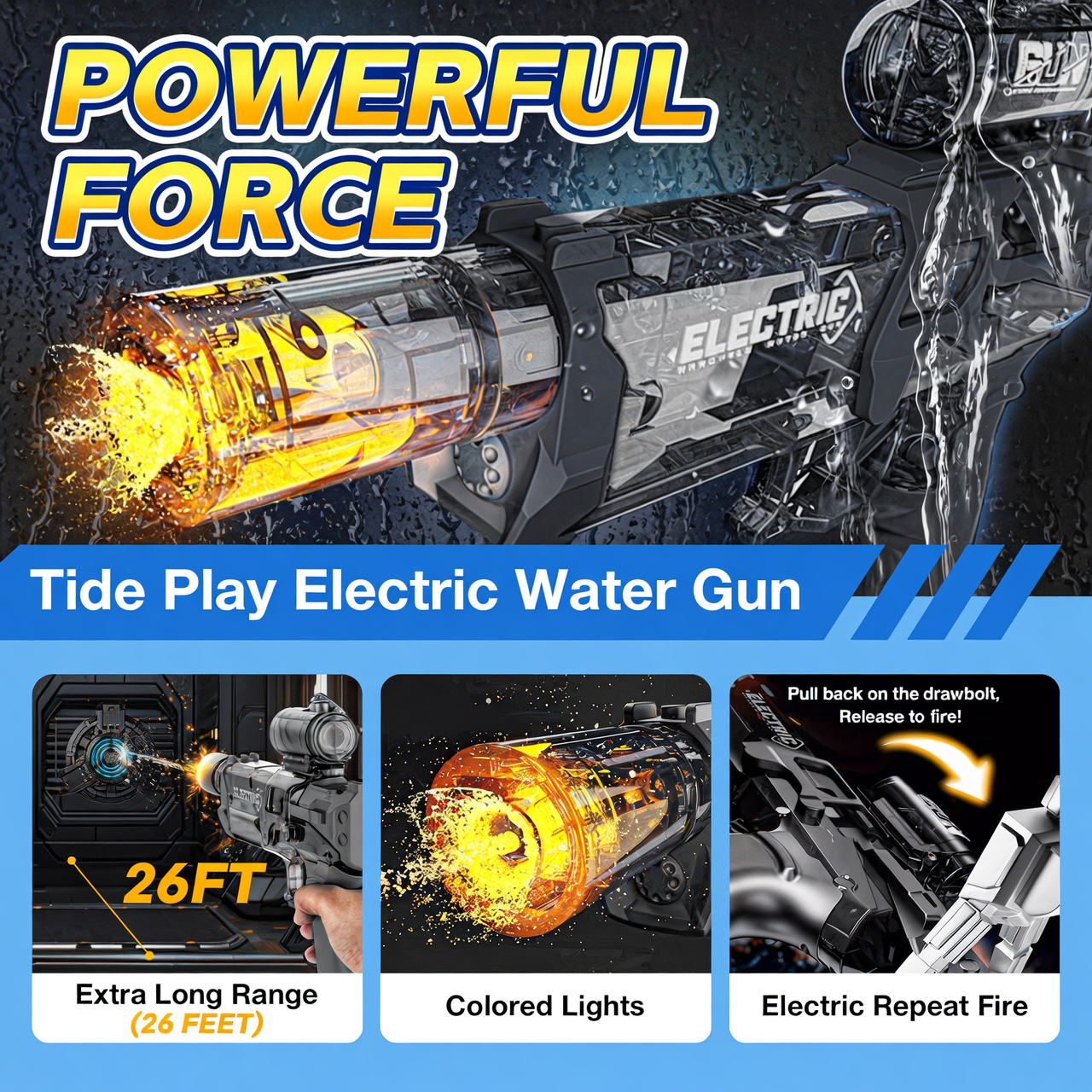 Ultimate Battle Blaster Electric Water Gun - 26ft Range | Summer Fun UAE